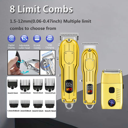 Hair Clippers Electric Razor Shavers for Men USB Rechargeable Clippers and Trimmer Beard Trimmer Barber Kit Professional Clipper
