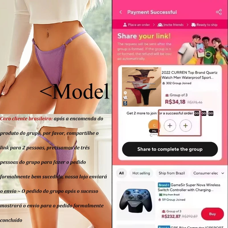 FINETOO 5PCS/Set Sexy G-string Panties Cotton Women's Underwear  Adjustable Waist Girl Female Pantys Bikini Lady Thongs Lingerie