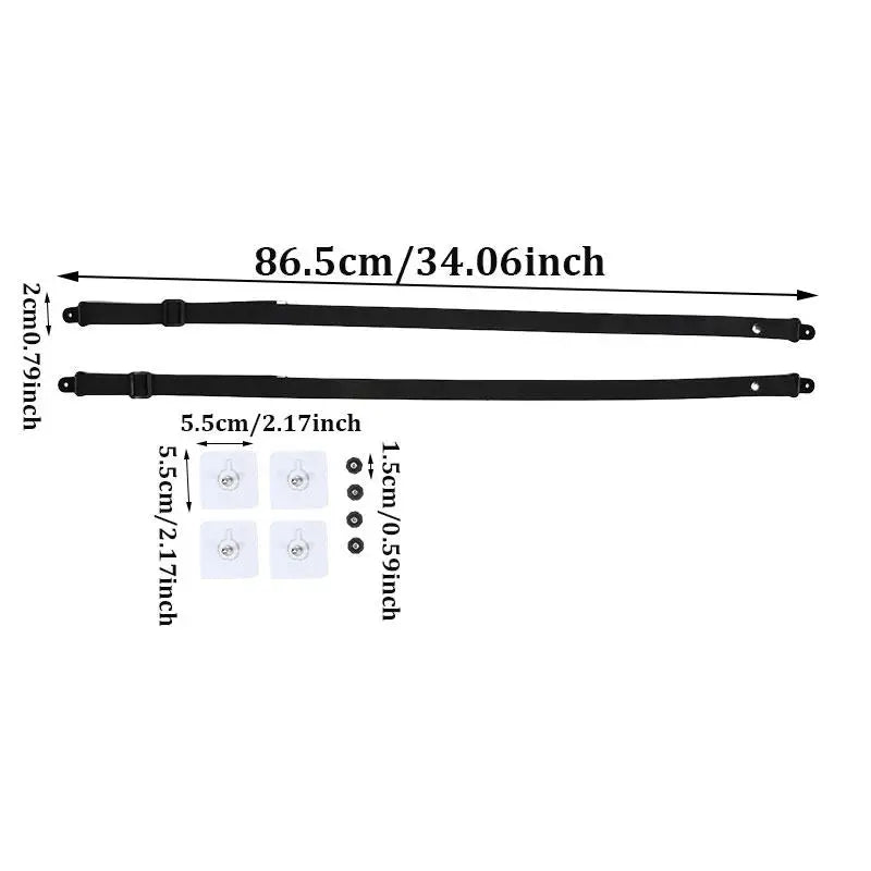 2 Pcs  Adjustable TV Safety Straps,No-Drill Adhesive Anti-Tip Furniture Anchors For Baby Proofing,Flat Screens Fix To Wall