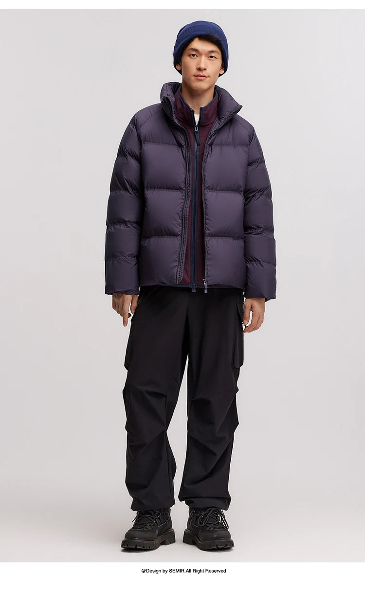 Semir Down Jacket Men Women 2026 Winter New Light Short Coat Three-Proof Thermal Puffer Coat Couple Top Trendy Down Jacket