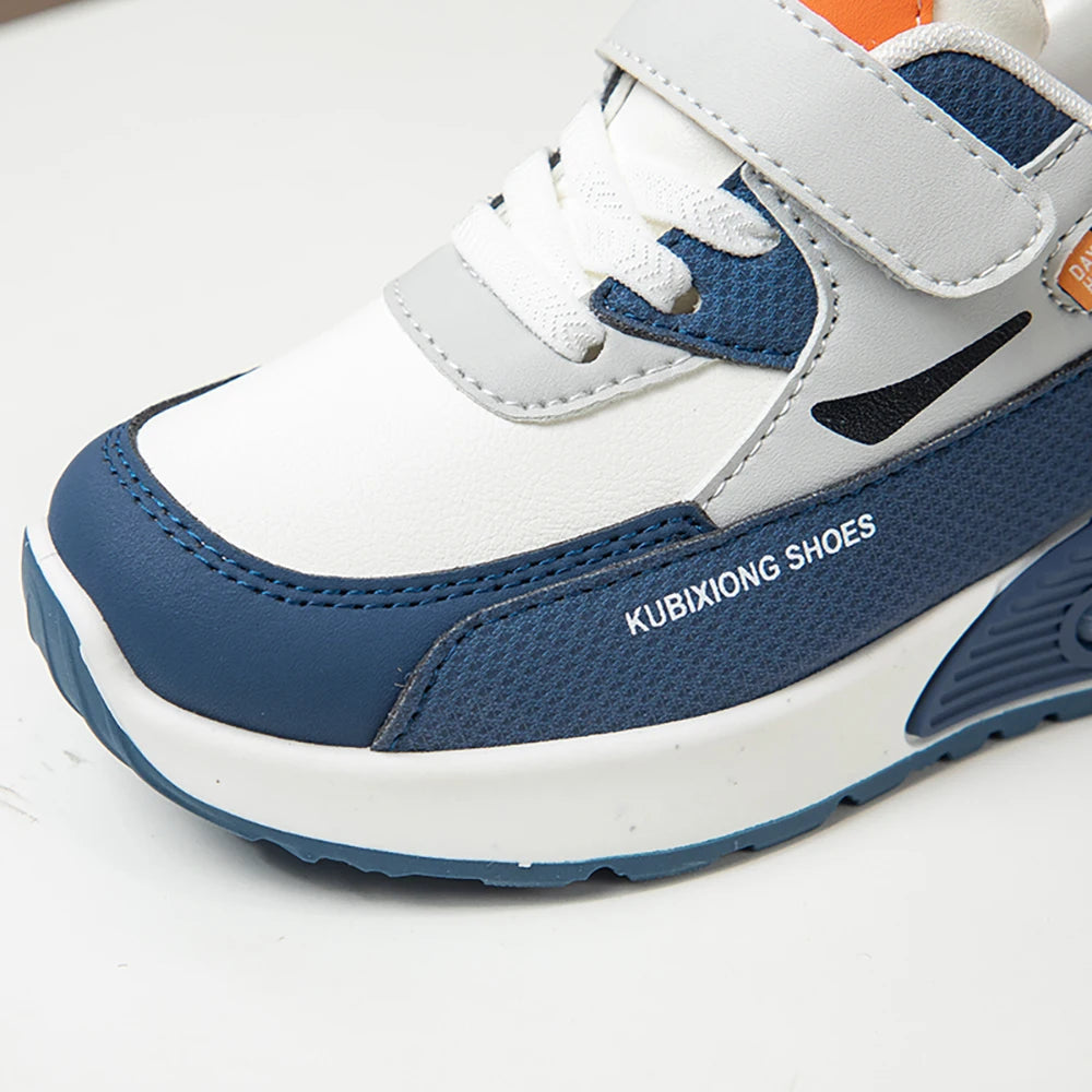 PU Leather Sport Shoes For Children 2025 Trend Fashion Kid's Sneakers Soft-soled Outdoor Boy's Girl's Running Shoes