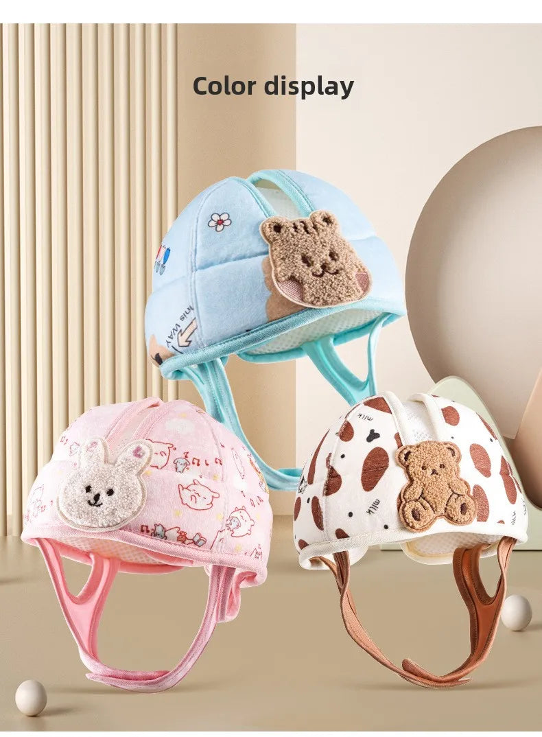 1-3T Toddler Baby Head Protector Safety Hat Cute Bear Bunny Baby  Prevent Injured Helmet  for Crawling Walking Learning Headgear