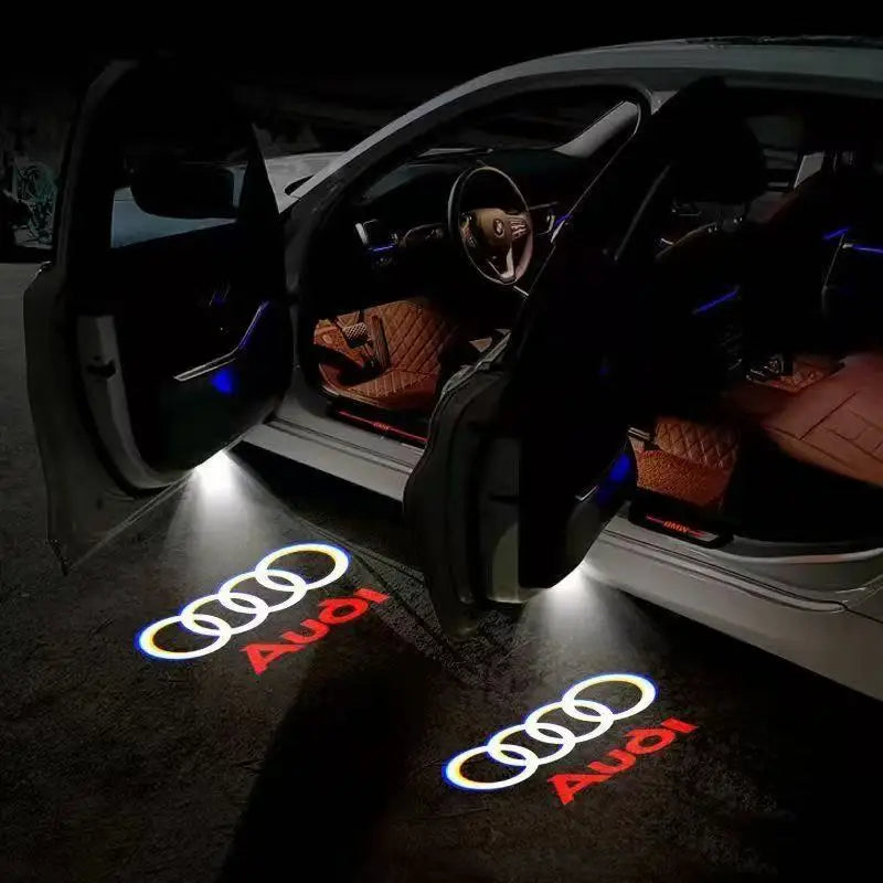 2pcs Car For QUTTRO Audi Sline A1 A3 A4 A5 A6 A7 Q3 Q5 Q7 TT B5 B6 B7 8P 8V 8P 8L S3 S4 Door logo Welcome Light Accessories