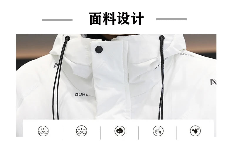 2026 High quality Winter Down Jacket Coats Mens Warm White Duck Down Hooded Men Windproof Parkas Overcoat