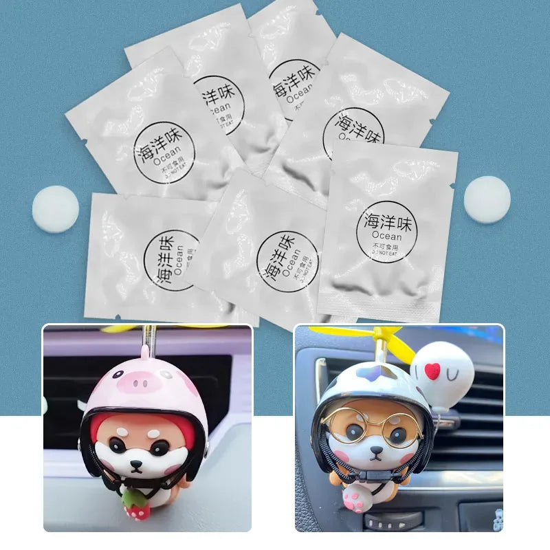 50/40/30/20/10pcs Car Air Freshener Supplement 7 Pcs/Lot Solid Car Perfume Car Air Conditioner Vent Auto Ocean Refill Air Outle
