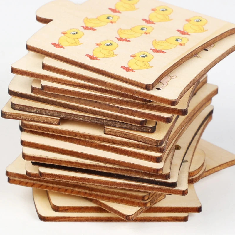 Children's Iron Box Number Enlightenment Paired Wooden Animal Food Puzzle Board Logical Thinking Training Game Educational Toys