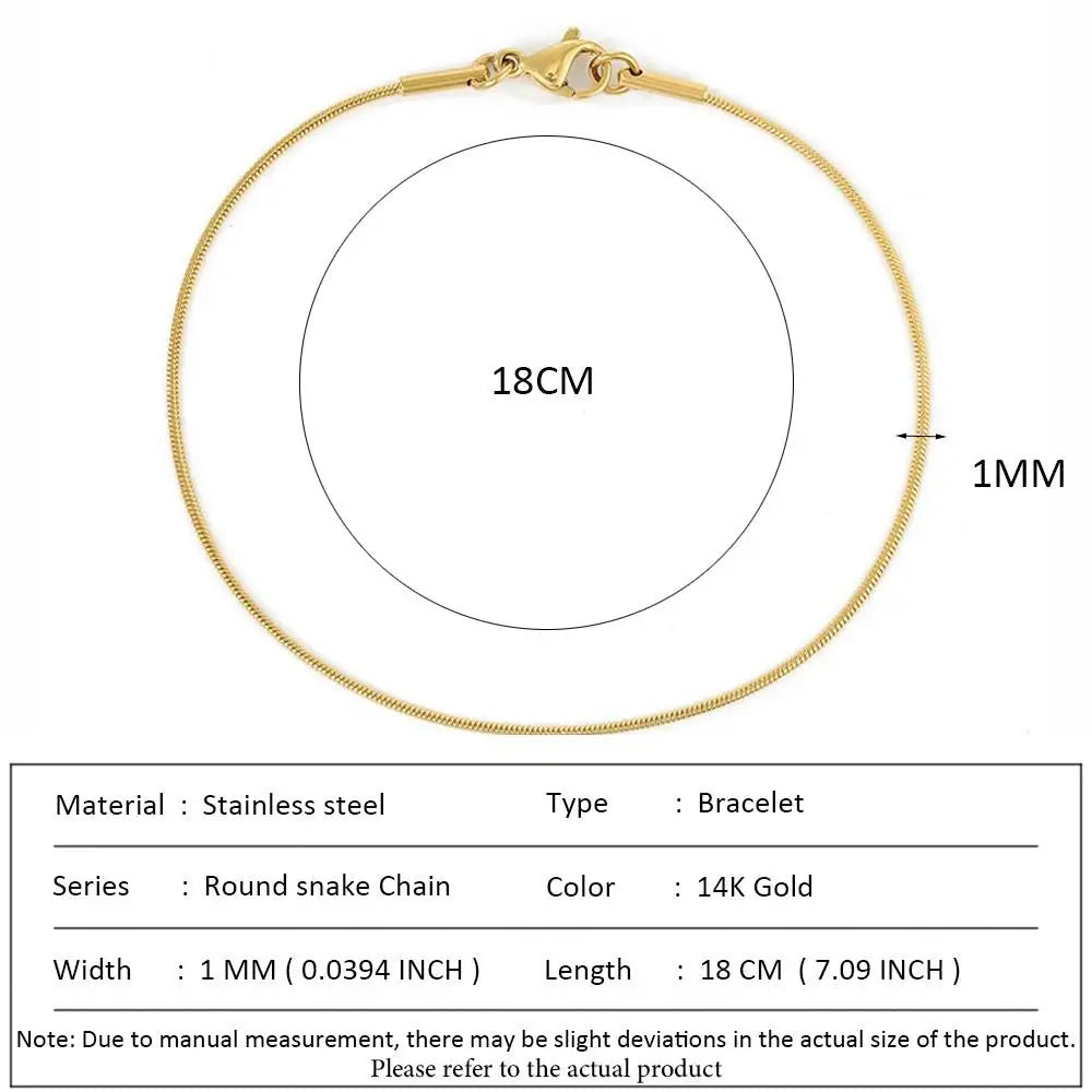 SUNIBI Classic Snake Chain Bracelets for Women Trend  Fashion Stainless Steel Cuban Chain Bracelet Trendy Woman Gifts Jewelry