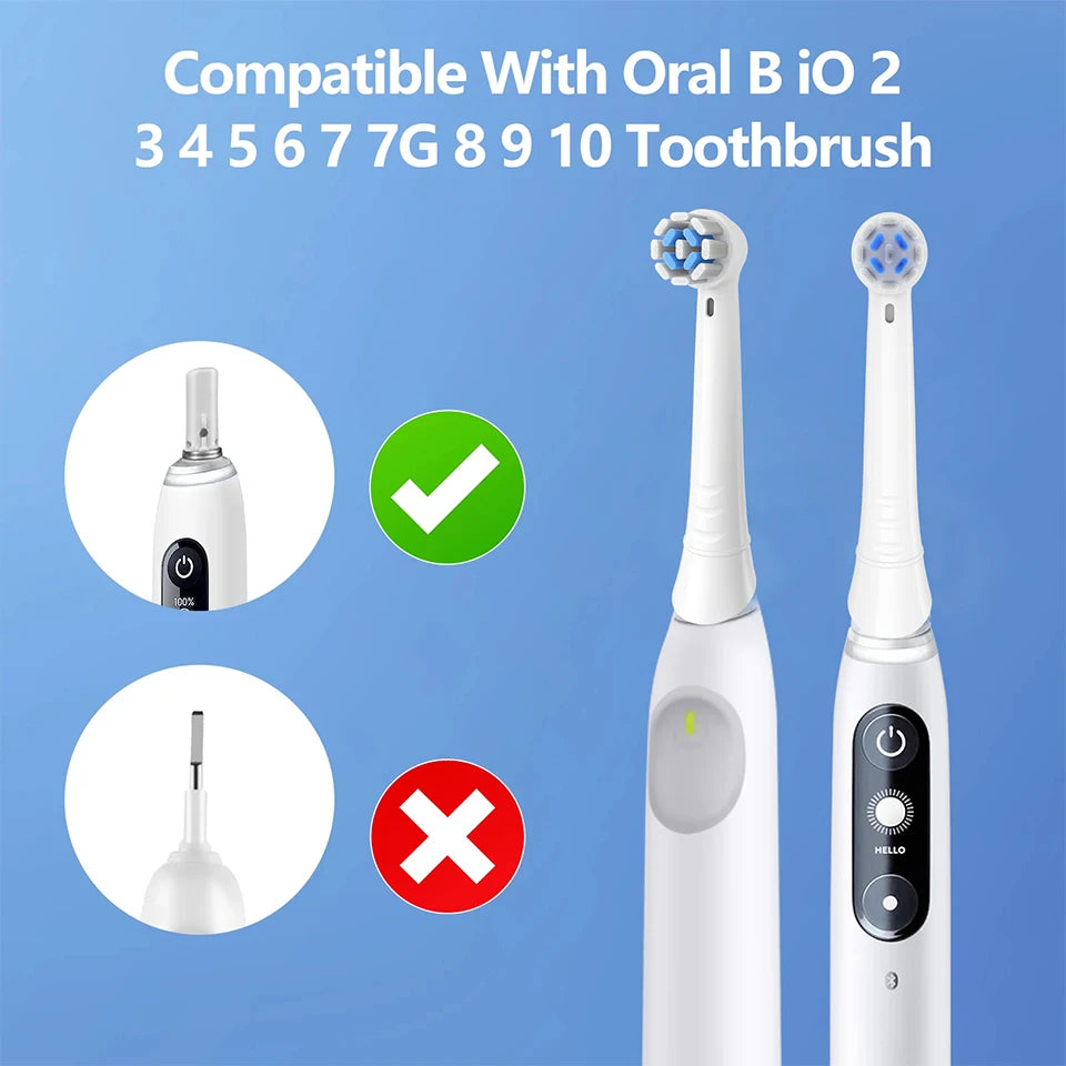 „Oral B iO 10 9 8 7 6 5 4 3 Series“ elektriniam dantų šepetėliui tinkamos keičiamos galvutės, 4 vnt. šepetėlių galvučių pakuotė