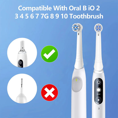 „Oral B iO 10 9 8 7 6 5 4 3 Series“ elektriniam dantų šepetėliui tinkamos keičiamos galvutės, 4 vnt. šepetėlių galvučių pakuotė