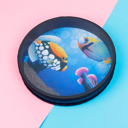 Orff 10 inch Sea Wave Drum Round Solid Wood Instrument Musical Children Percussion For Baby Early Learning Music Equipment