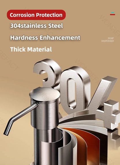Soap Dispenser for Kitchen Sink Built in Sink Soap Dispenser Brushed Countertop Soap Dispenser Pump Silver Blackgray