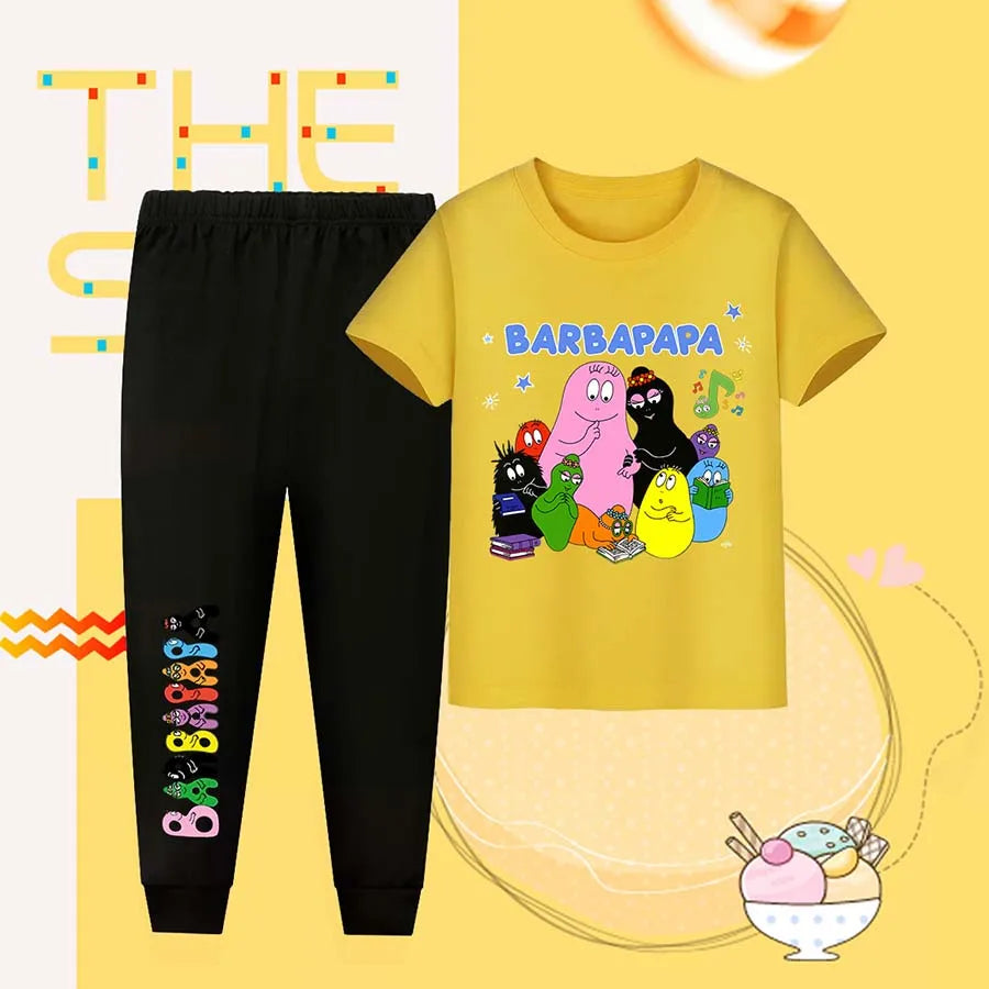 barbapapa Children's Suit for Girls Children's Clothing Girl Child Tracksuit Pajamas Kids Football Kits Korean Popular Clothes