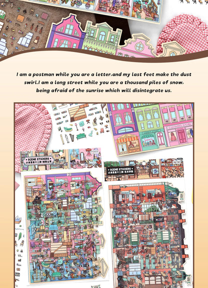 Kawaii College of Fine Arts 3D Candy Apartment Landscape Sticker  DIY Pocket Cabin Scene festival gift