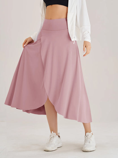 Summer Women Golf Tennis Dance Fitness Long Skirts Quick Drying Solid Female Lining High Waist Long Skirts Shorts
