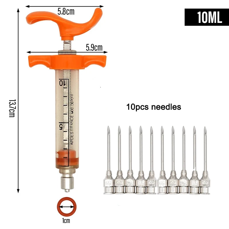 10/30/50ML Animal Syringe Plastic Veterinary Syringe With Needle Bird Feeding Rearing Poultry Syringe Small Pet Medicine Feeder