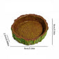 Multi-functional Reptile Feeding Bowl Multicolor Tree Stump Shape Crawler Water Basin Faux Stone Leak Proof