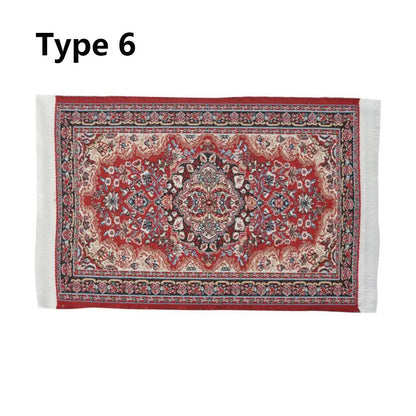 Turkish Style Miniature Weaving Rug Playing House Floor Coverings Dollhouse Carpet  1:12 Scale Doll Accessories