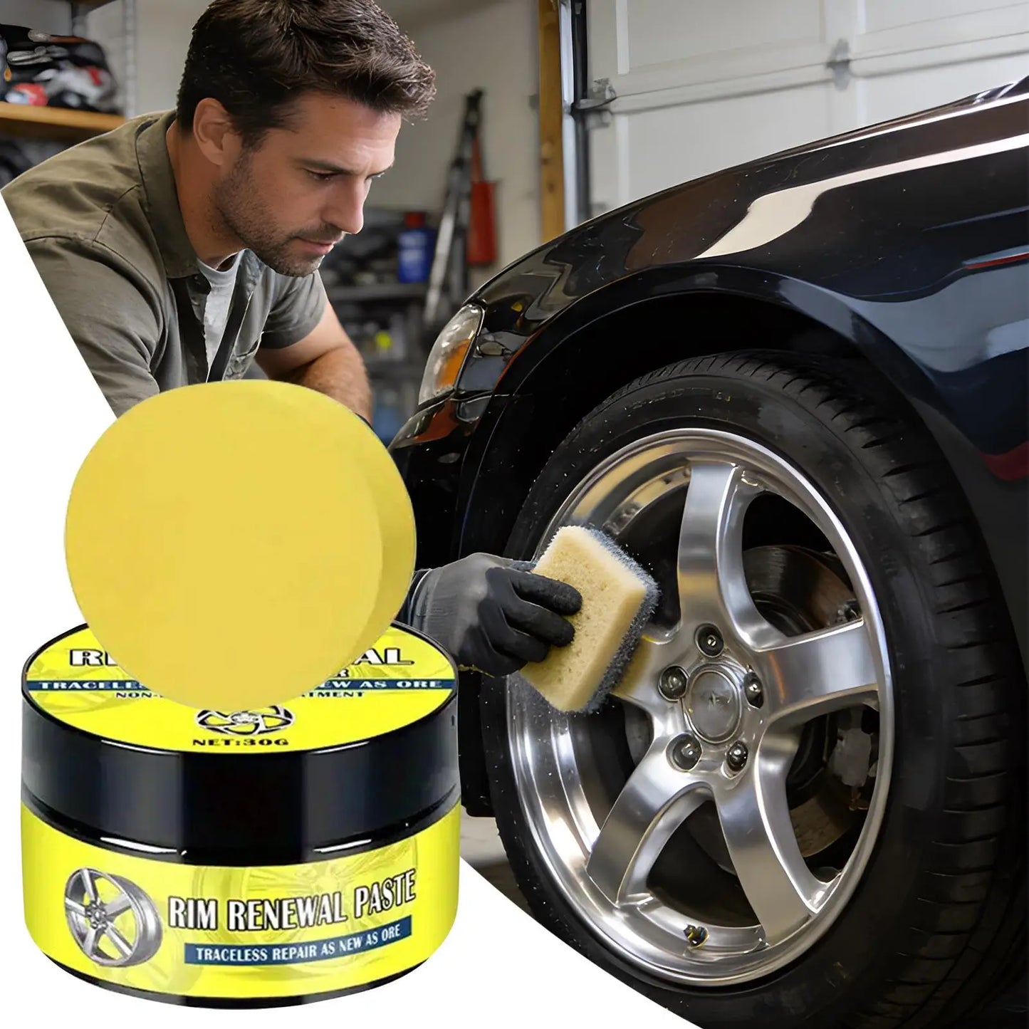 Car Alloy Wheel Rim Scratch Repair Paste Auto Wheel Scratch Remover Oxidation Polishing Paste Restore Gloss for Car SUV RV Truck