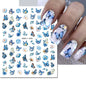 3d Nail Art Decals Spring Booming Violets Lavenders Purple Blue Pink Flowers Butterflys Stickers Decoration For Nail Tips Beauty