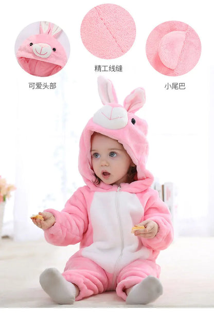 Baby Clothes Winter Pajamas Flannel Thermal Pijamas for Toddler Kids Boys Girls Squirrel Cow Onesies Infant Jumpsuit Pyjamas