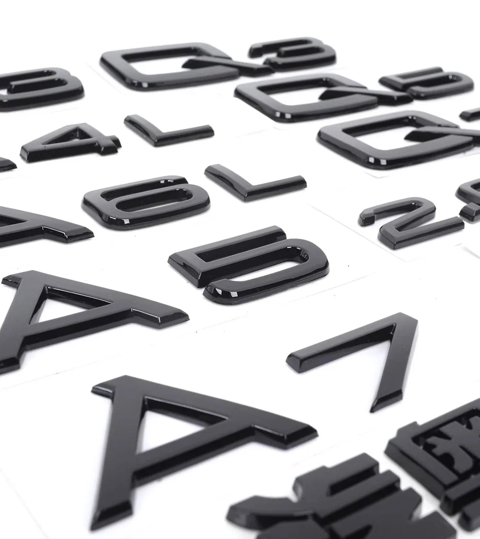 Car Letter Logo Sticker for A5 suitable for tail bumper and trunk emblem applicable to 2.0 3.0 40TDI 35 40 45TFSI models