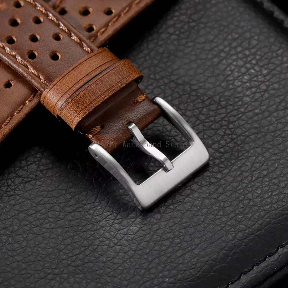Breathable Leather Strap Men Women Universal Cowhide Watchband Business Wristbelt Band Sport Bracelet Accessories 18mm 20mm 22mm