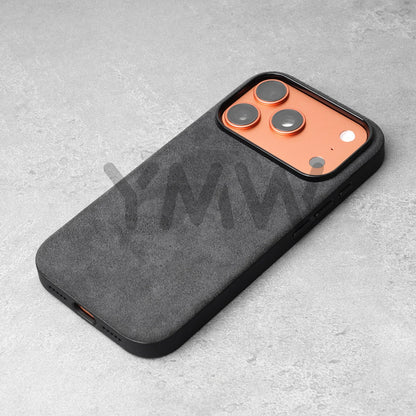 for ALCANTARA Case for iPhone 18 17 16 15 Pro Max Supercar Same Suede Leather Compatible with MagSafe Business Luxury Cover