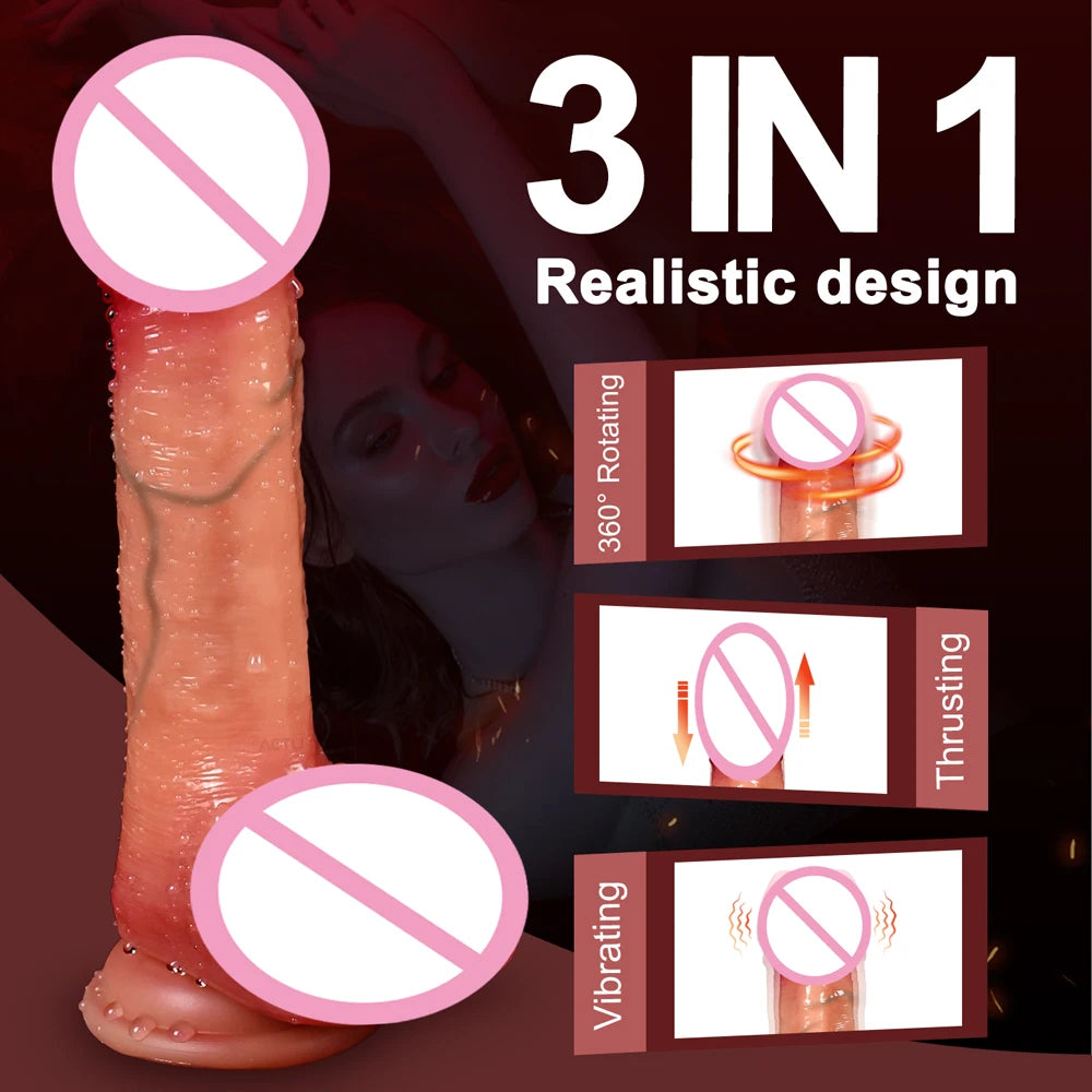 Remote Control Sex Toys Thrusting Realistic Dildo for Women G Spot Liquid Silicone Heating Big Penis Female Adult Sex Products