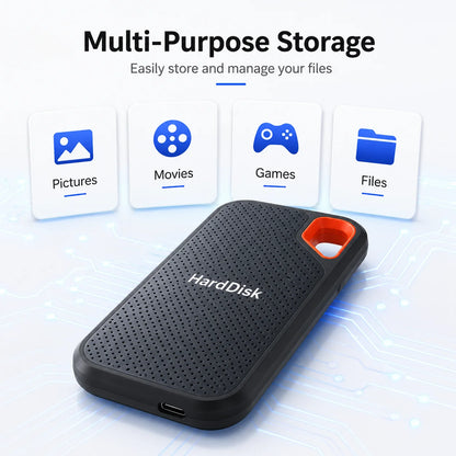 Mini Size External Hard Drive Stable Reading Writing Solid State Drive Data Saving Hard Disk For Study Work File Organizing