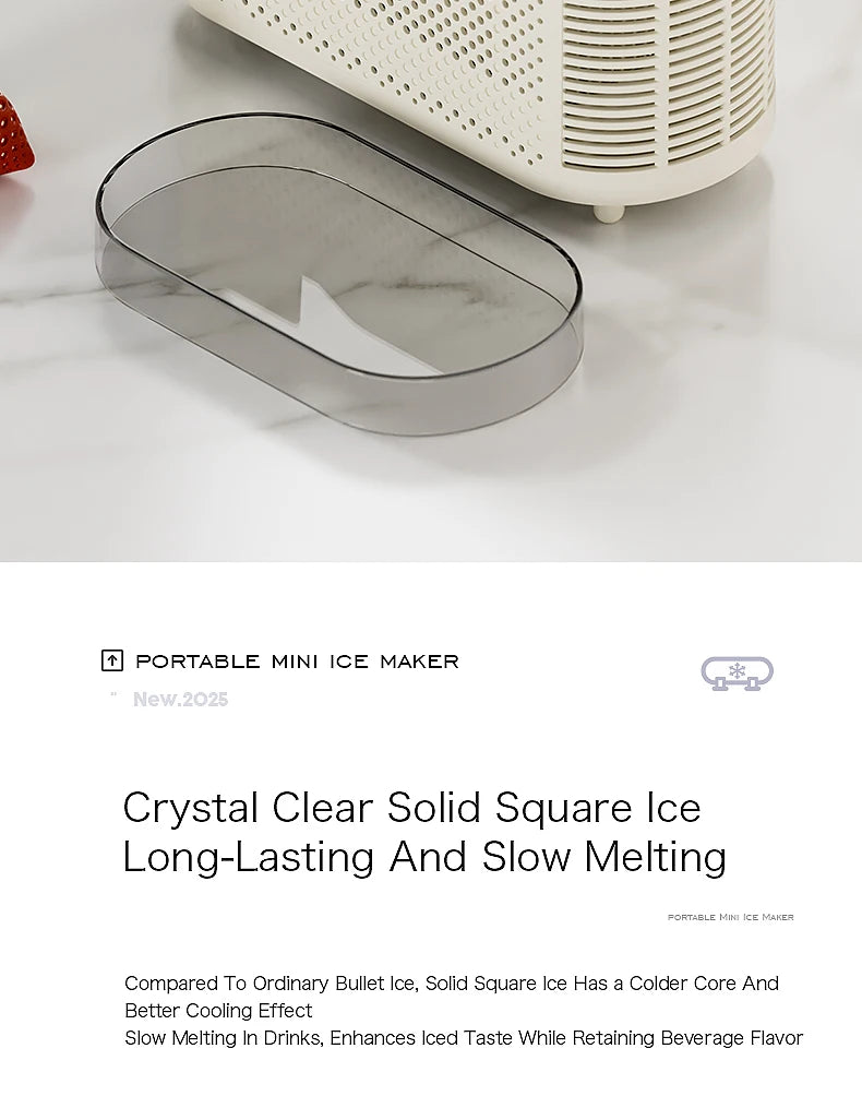 Electric Small Ice Maker Home Dormitory Office Camping Ice Automatic Ice Making Box Ice Machine Home Car Dual Use 12/110/220V