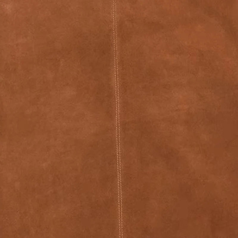 Retro Suede Leather Cropped Pants for Women Femae Genuine Leather Wide Leg Floor Long Trousers Straight Cylinder Spodnie Damskie