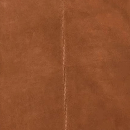 Retro Suede Leather Cropped Pants for Women Femae Genuine Leather Wide Leg Floor Long Trousers Straight Cylinder Spodnie Damskie