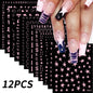 12Pcs 3D Gold Sliver Stars Nail Stickers Bronzing Starlight Nail Art Decals Self Adhesive Slider Decals DIY Nail Tips Decoration