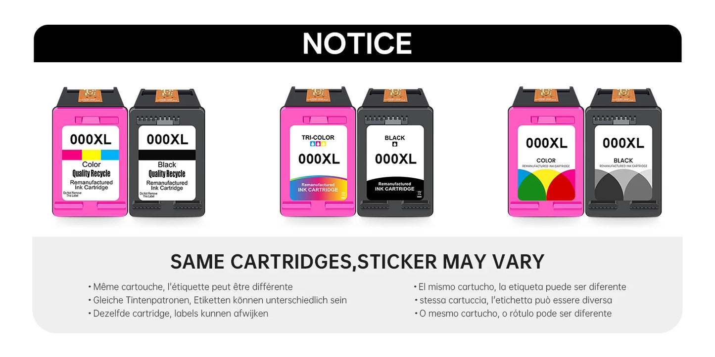 Ink Cartridge 301XL High Yield Replacement for HP 301 XL Printer Cartridge Black or Tri-Color Work With Deskjet Officejet Envy