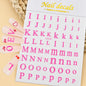 3D Glittery Gothic Letter Design Nail Art Stickers Uppercase Alphabet Letters Artistic Designs DIY Nail Art Decals Decoration #1