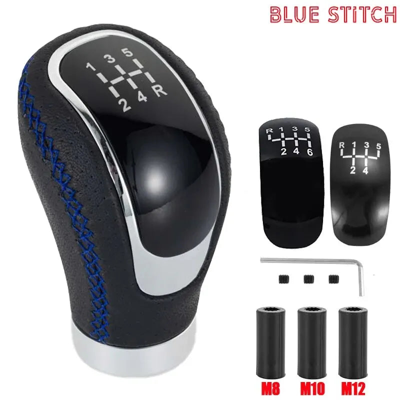 Universal 5/6 Speed Gear Shift Knob Shifter Lever Handle Modified Stick Leather Auto Accessories For All Manual Car Modles