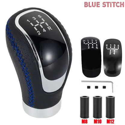 Universal 5/6 Speed Gear Shift Knob Shifter Lever Handle Modified Stick Leather Auto Accessories For All Manual Car Modles