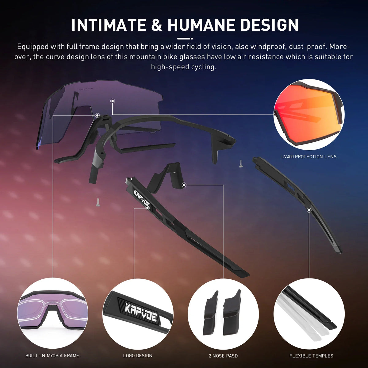 4 Lens Men Women Cycling Glasses Polarized Sport MTB Road Bike Goggles UV400 Bicycle Eyewear Fishing Running Driving Sunglasses