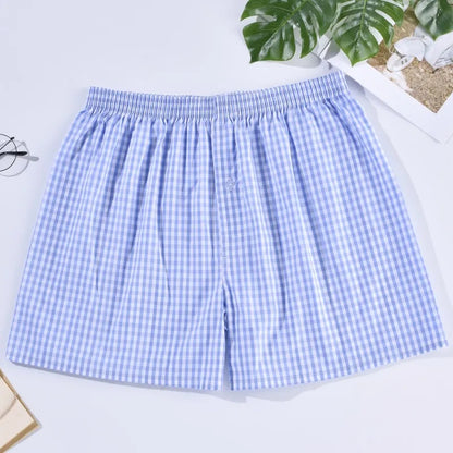 Mens Underwear Boxers Shorts Casual Cotton Sleep Underpants Homewear Men Arrow Panties Striped Plaid Loose Comfortable Underwear