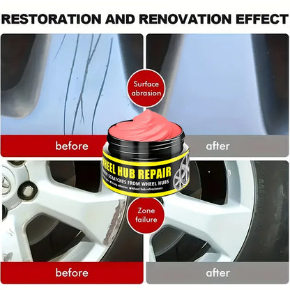 Car Wheel Rim Scratch Refurbishment Paste, Tire Rim Scratch Paint Repair Paste - Black and White Silver Aluminum Alloy Rim Elect