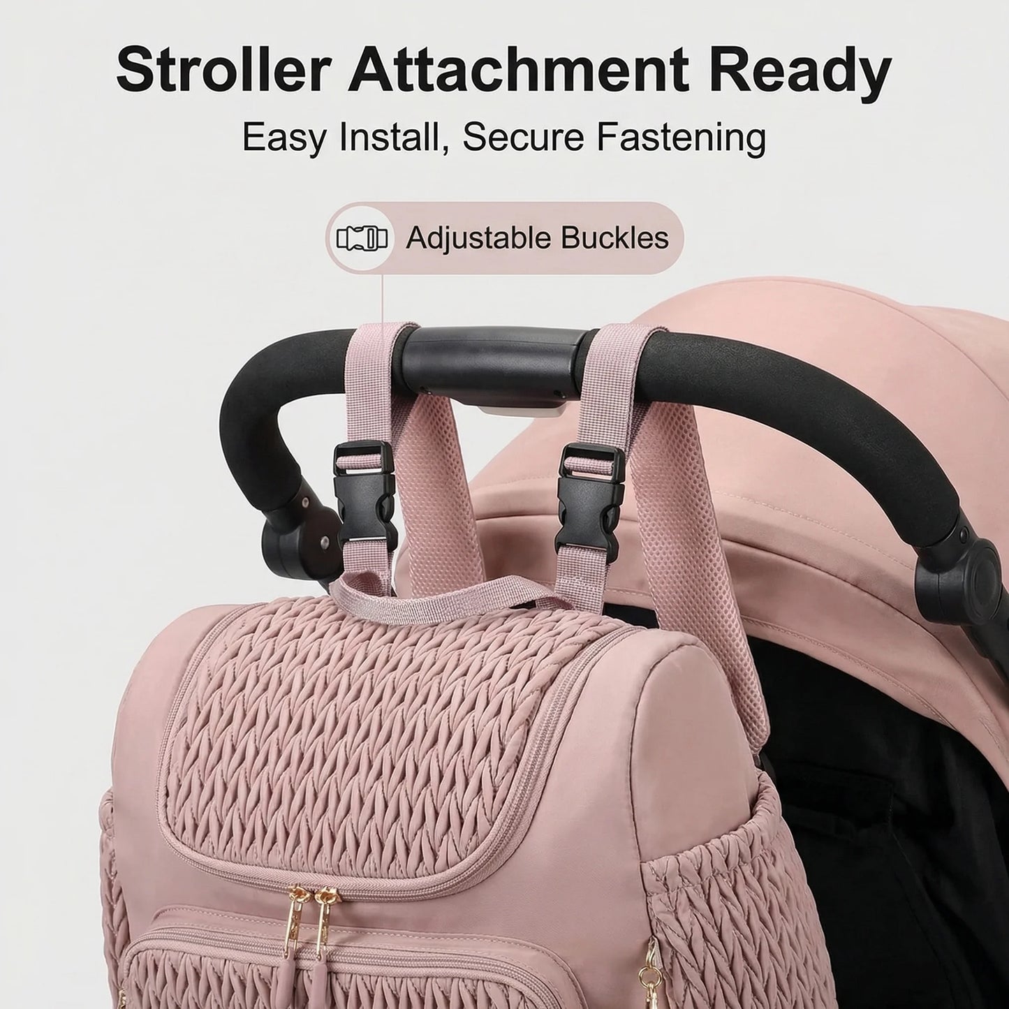 Fashion Mommy Diaper Backpack Large Capacity Baby Care Stroller Hanging Bag Travel Nursing Backpack for Mothers with Organizer