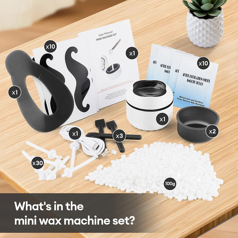 40g Mini Silicone Bowl Wax Heater Waxing Kit Hair Removal Wax-melt Machine Wax Bean Depilatory Wax Warmer Wax Heating Pot Melter