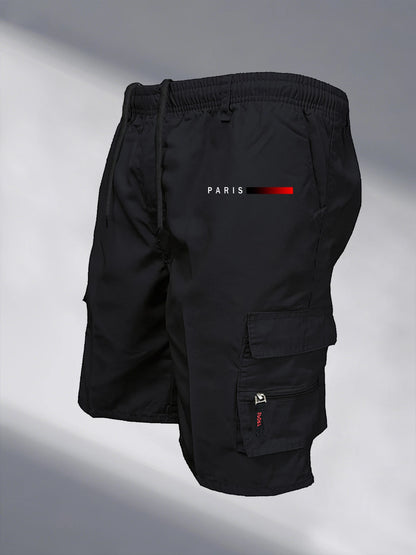 Men's Tactical Shorts Elastic Waist Cargo Work Shorts Men Outdoor Casual Street Style Jogging Shorts Loose Work Casual Shorts