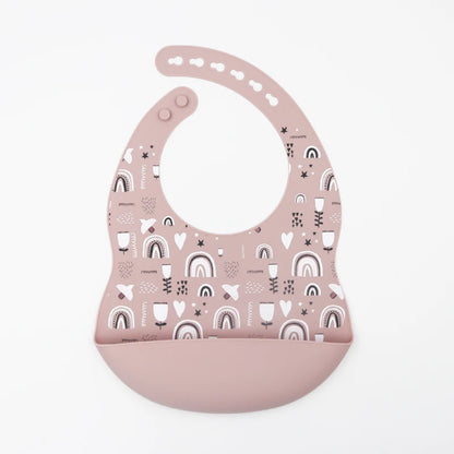 New Arrival Silicone Baby Bibs Silicon Printing Newborn Bib Feeding Burp Cloth Avocado Zoo Tractor Printing Tableware