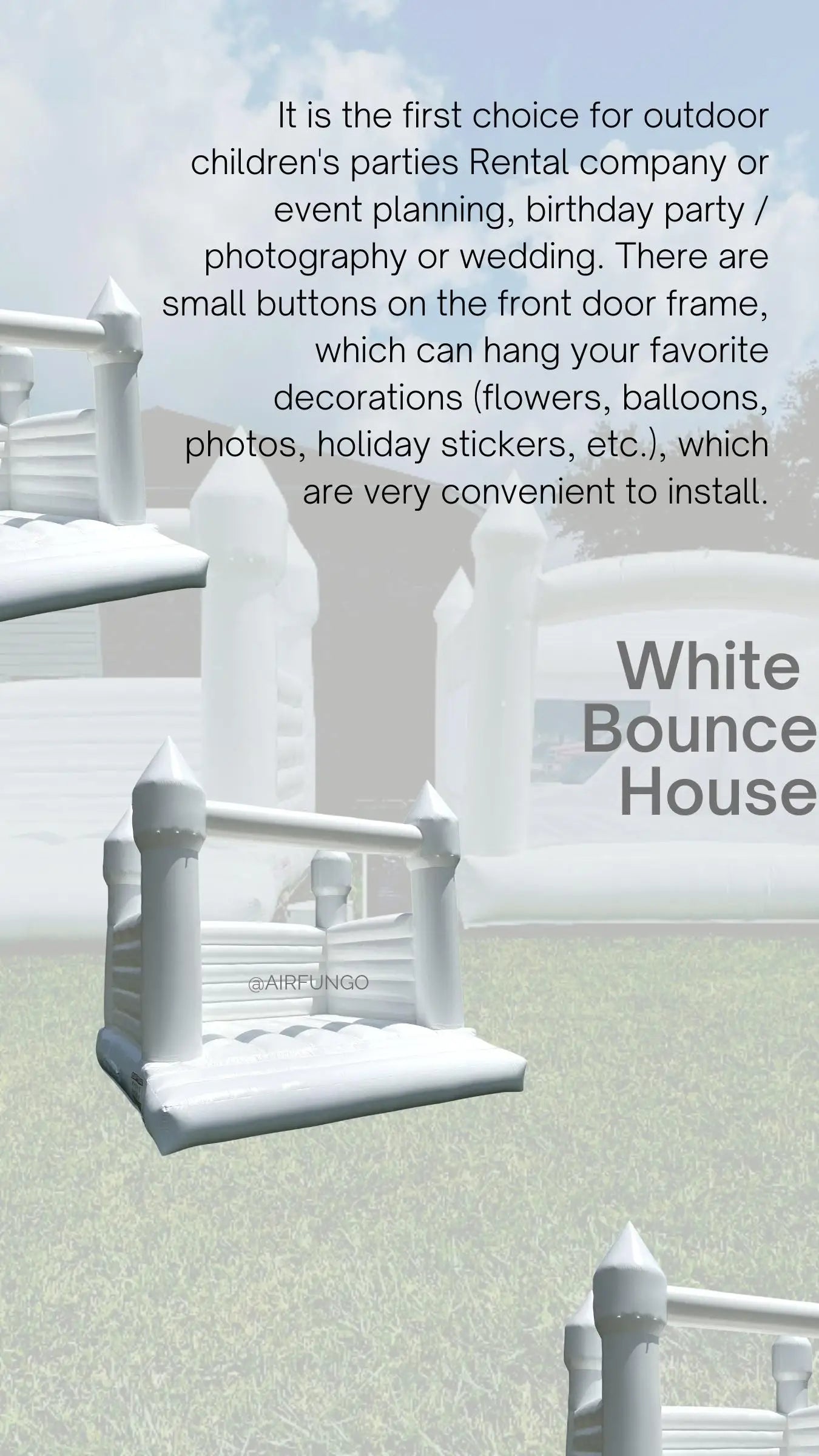 Customization White Bounce House Inflatable Bouncing House Bouncy Castle Combo With Slide And Ball Pit For Kids Birthday/Event