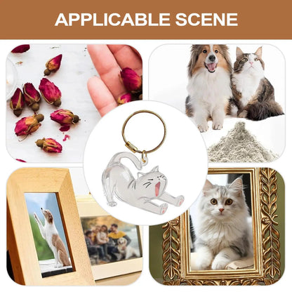 2x3x6cm Pet Hair Keychain Holder, Portable Cat Dog F ur Pendant For Bag, Keepsake Key Ring For Backpack Purse Wallet, Cute Gift
