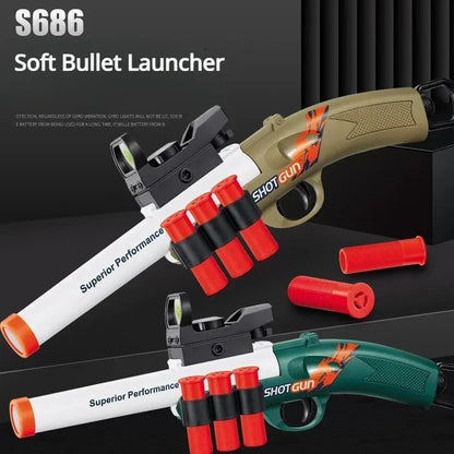 S686 Throwing Shell Toy Gun Soft Bullet Airsoft Launcher Outdoor Sports CS Game Fun Pistol Toy Gift for Boys