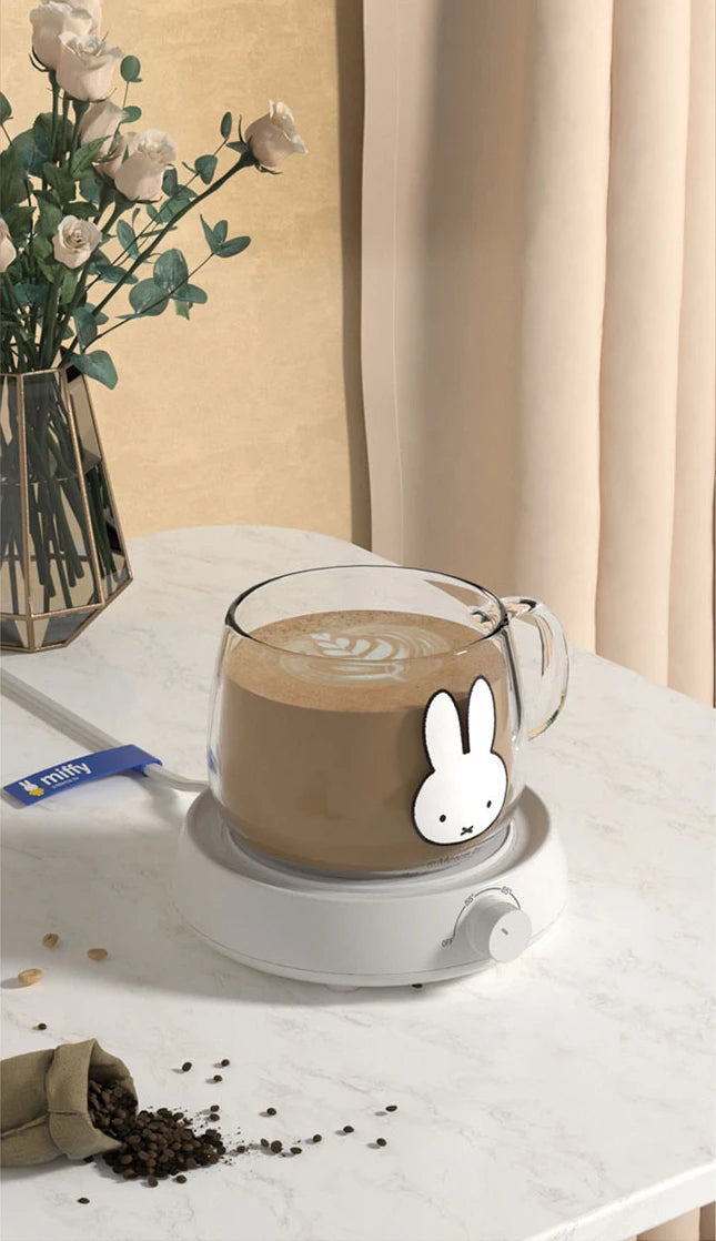 Miffy Cup Heater Coffee Mug Warmer Timer Heating Coaster Smart Thermostatic Heating Pad Hot Plate Hot Milk Coffee Cup Warmer