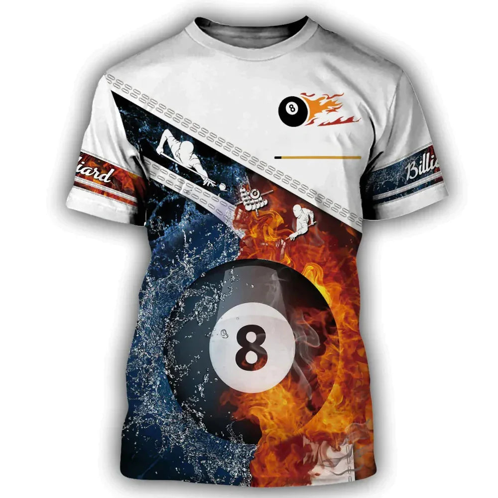Love Billiards Snooker Fitness T Shirt 3D Print Gym Clothing Men Shirts Fashion Streetwear T-shirt Funny Unisex Short Sleeve Top