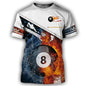 Love Billiards Snooker Fitness T Shirt 3D Print Gym Clothing Men Shirts Fashion Streetwear T-shirt Funny Unisex Short Sleeve Top